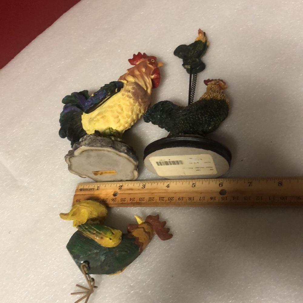 Vintage Rosters collection-3 pieces.Ceramic - Picture 14 of 15